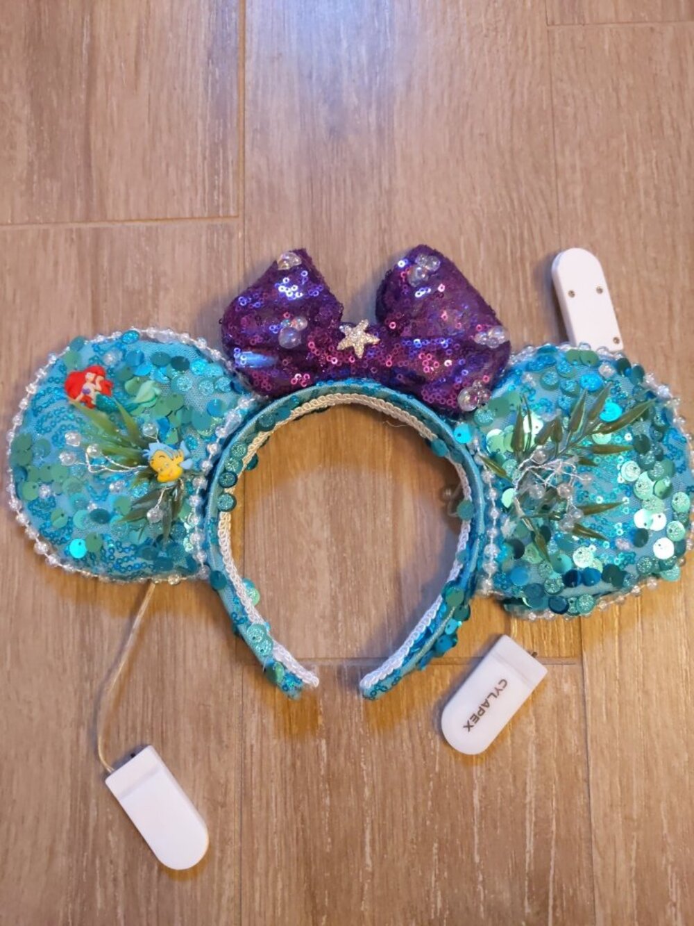 Disney Little Mermaid Ariel Light Up Sequin Headband Mickey Ears